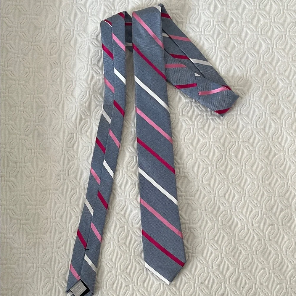 Kids Silk Striped Blue and Pink Tie